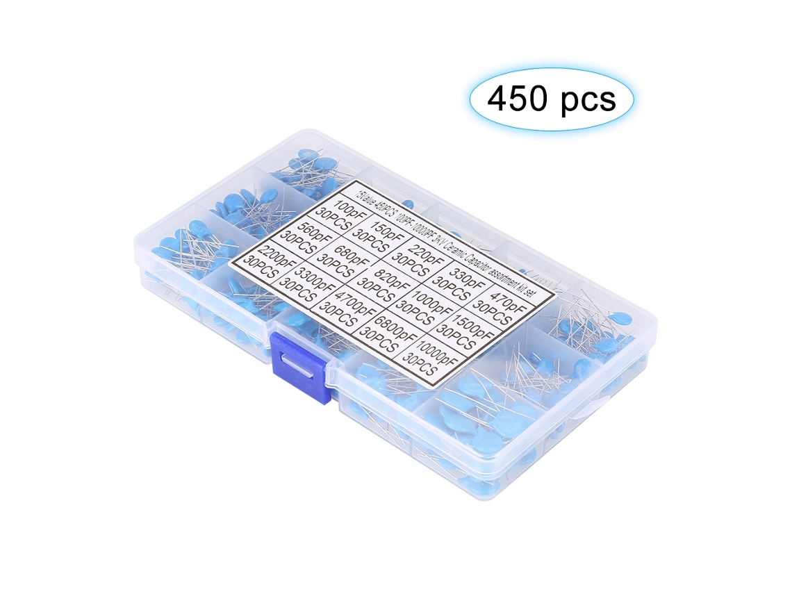 Kit com 15 Valores de Capacitores Cerâmicos de Alta Tensão