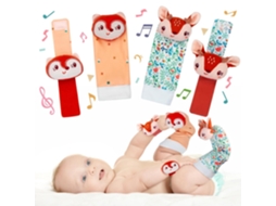 Bebê Infantil Chocalho Meias Brinquedos 3 6 a 12 Meses Menina Menino Aprendizagem Brinquedo HENTEN HOME