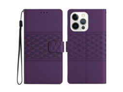 Capa para iPhone 14 Pro Pele Sintética Anti-Choque Roxo