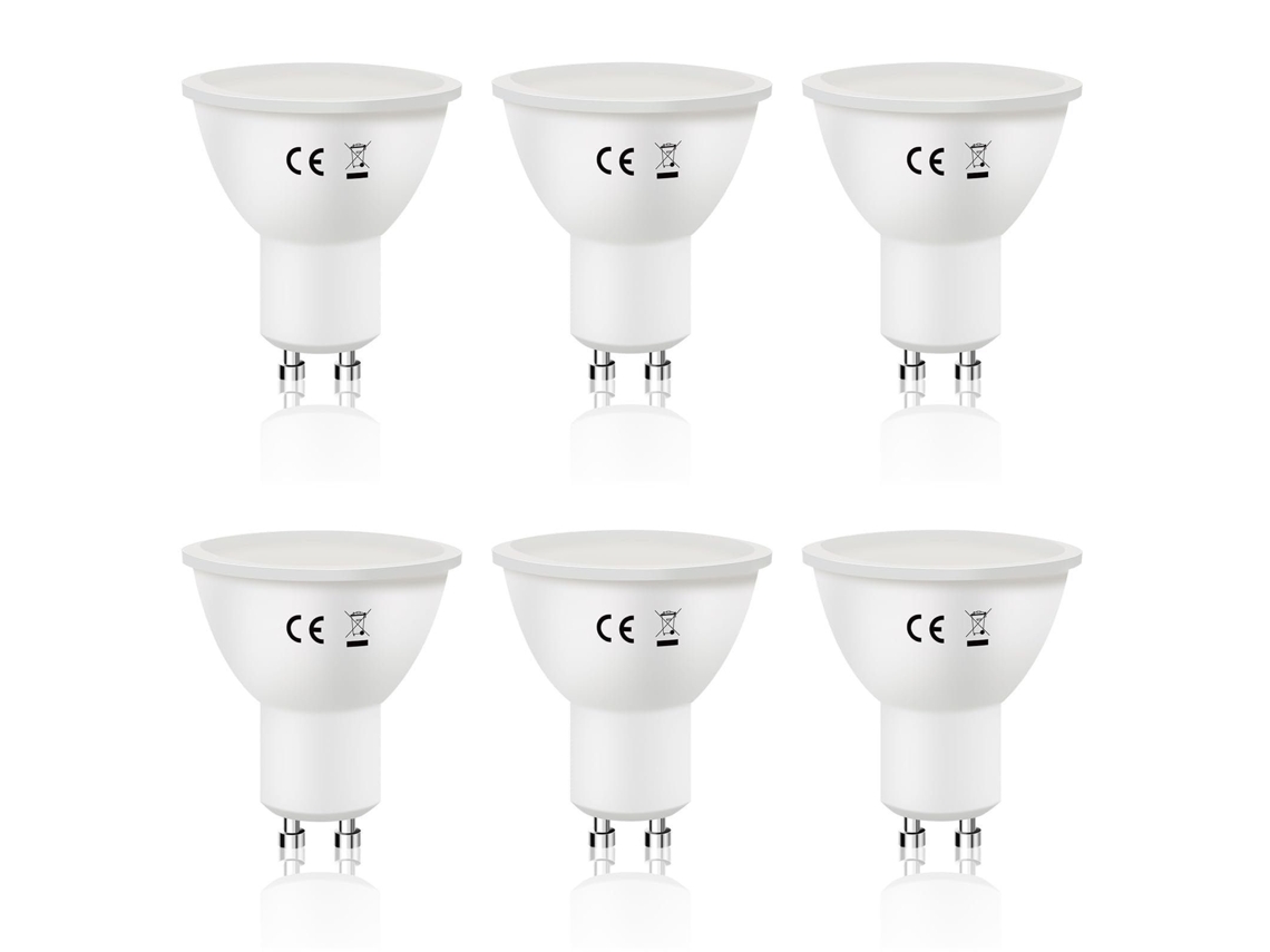Pacote de 6 Lâmpadas Led Gu10 Brancas Frias 6w 5000k Substitui Lâmpadas de 60w Ângulo de Feixe de 110 ° Refletor de Economia de Energia NETTLIFE