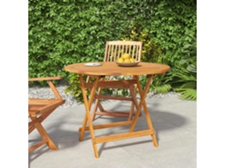 Vidaxl Mesa De Jardim Dobrável Ø 90x75 Cm Madeira De Acácia Maciça