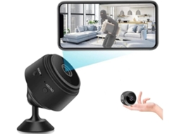 Mini Câmera Espiã Wifi 4k Hd Com Visão Noturna Para Bebês, Interna E Externa, Preta