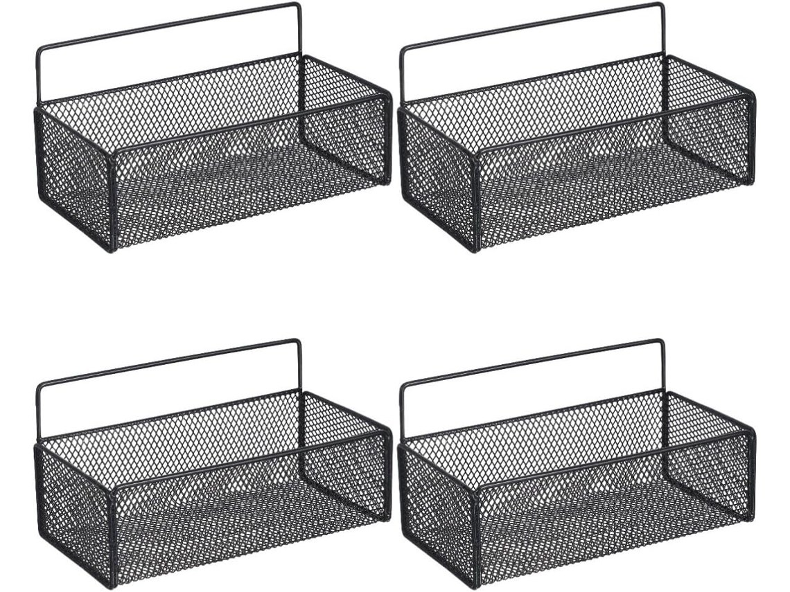 Conjunto De 4-prateleiras Parede Em Ferro Para Banheiro Beavorty Com Instalação Sem Furos, Práticas E Com Design