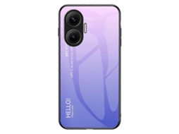 Capa De Celular Antirriscos De Vidro Temperado Pc Tpu Para Xiaomi Poco F7 5g Redmi Turbo 4 Pro 5g, Cor Gradiente Rosa Roxo