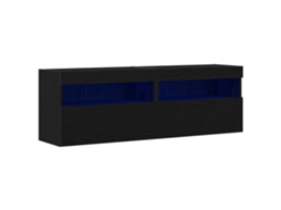 Armário de Tv de Parede Carvalho Preto 60x30x40 cm MAISON EXCLUSIVE