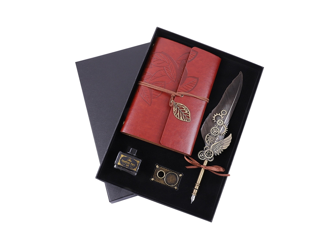 Caneta de Pena e Conjunto de Tinta Caneta de Pena Retro Vintage Caneta de Pena Caligrafia Escrita Caneta Tinteiro Exclusiva com Suporte para Cinza