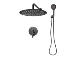 Conjunto De Chuveiro De 30,5 Cm Com Chuveiro Redondo Succebuy Em Preto Fosco