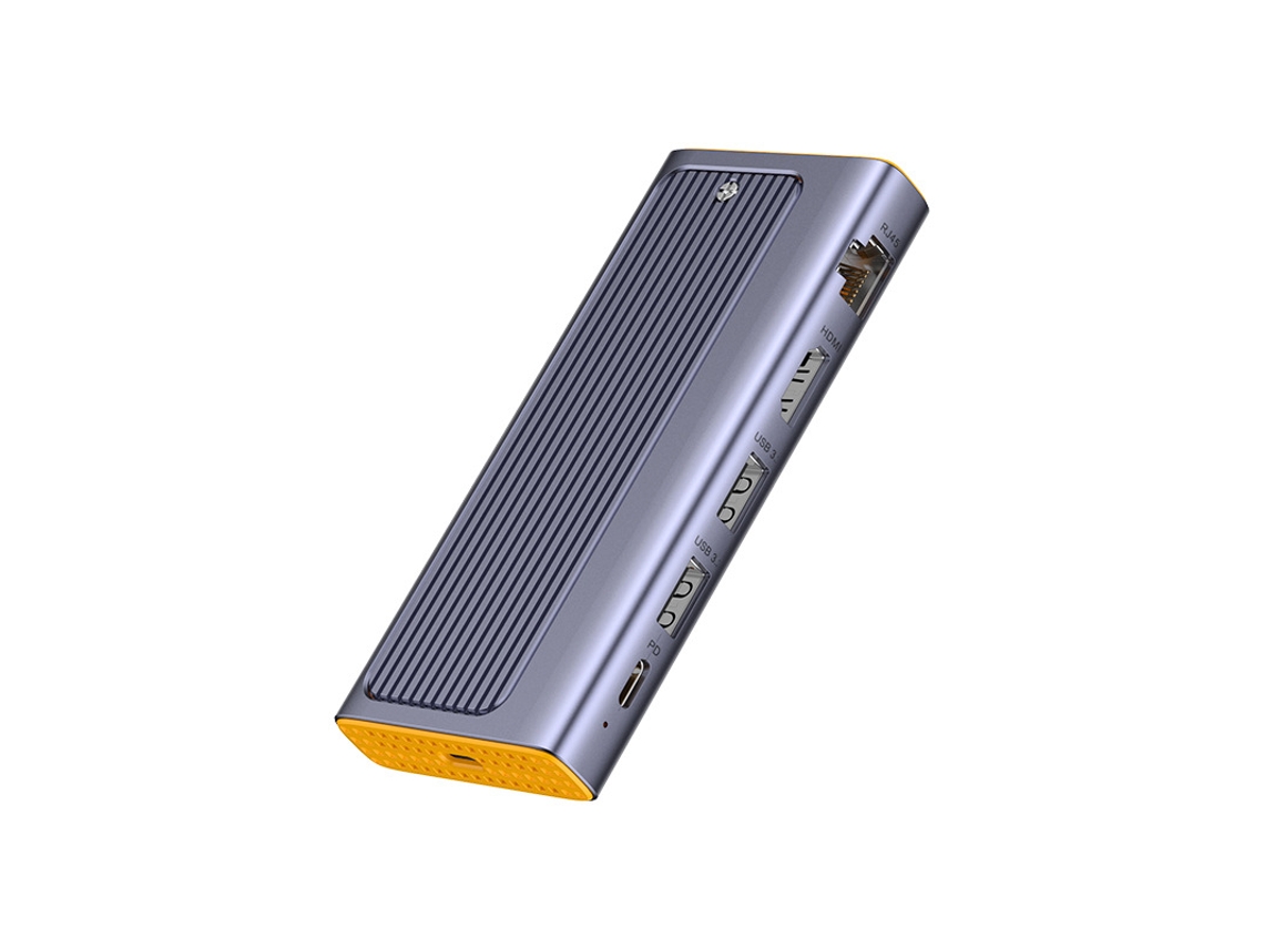 Yizhood Usb3.2 Gen2 10gbps M.2 Ssd Usb Tipo A 10g Hub Rj45 4k Hd Tipo C Pd100w Cinza Docking Station