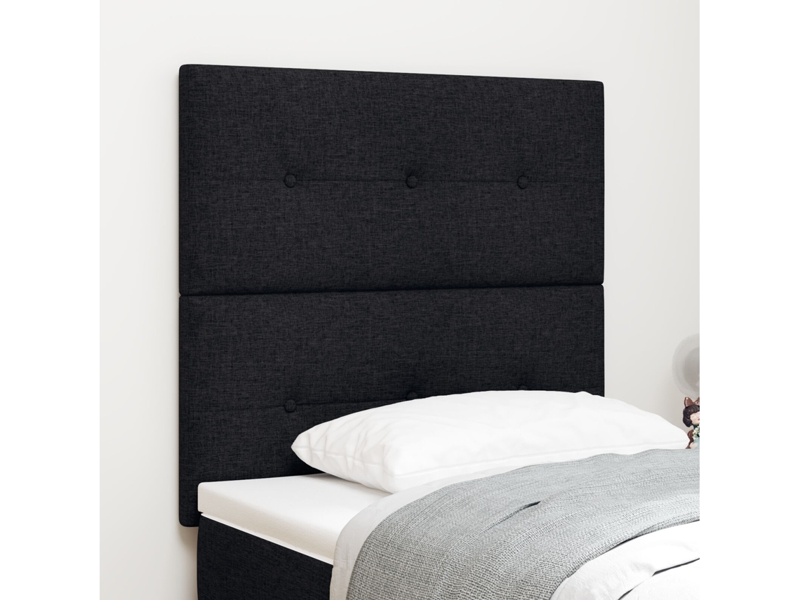 Cabeceira Button Tufted Preta 90 Cm Em Tecido Lovely Home