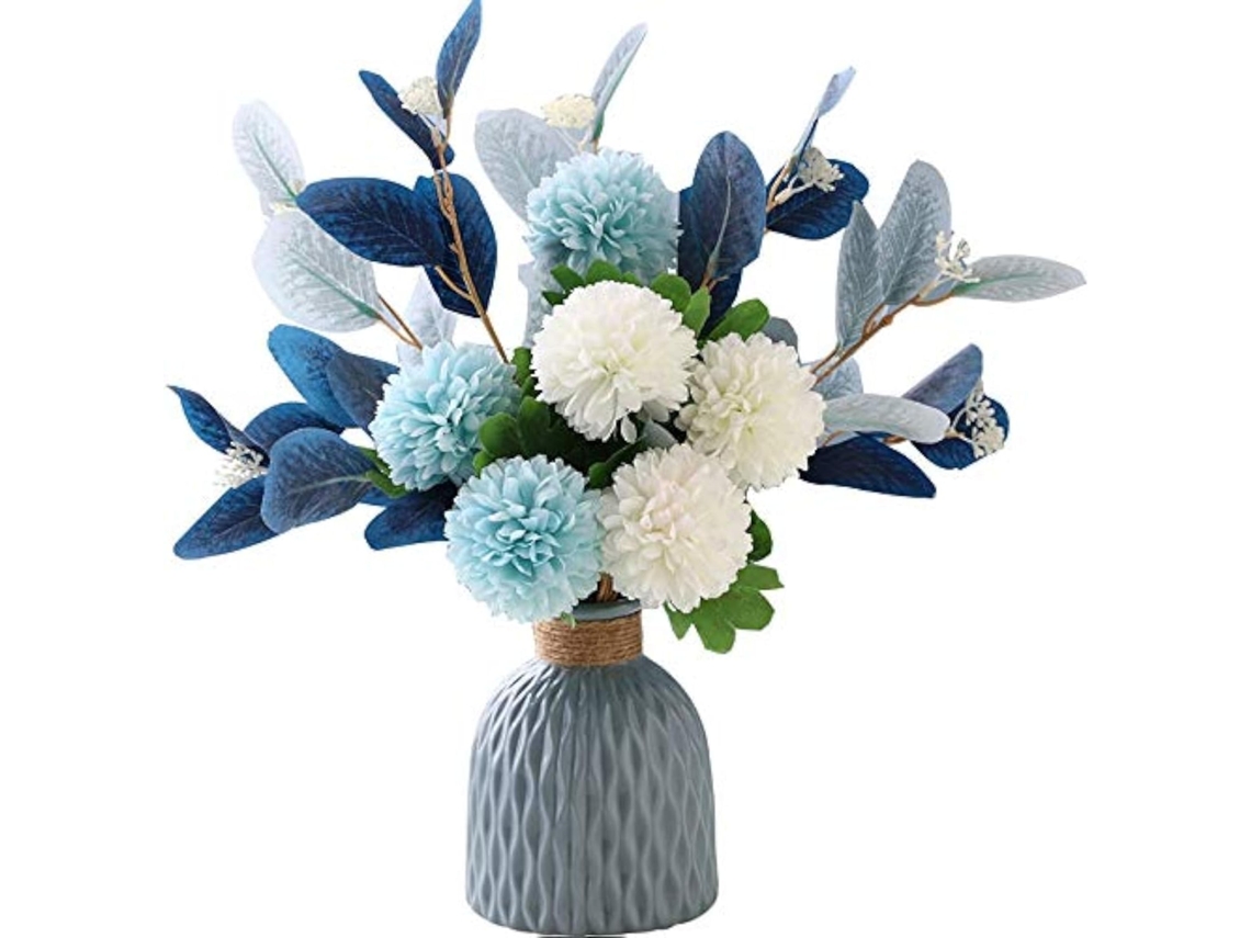 Arranjo de Flores Artificiais de Hortênsia com Vaso para Decoração de Casa, Jardim, Festas e Casamentos. AQUAFORGE