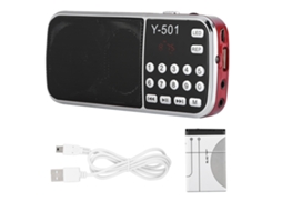 Radio FM estéreo 87.5-108 MHz con tarjeta TF, alta sensibilidad, cancelación de ruido, linterna LED roja MARCA