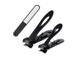 Lurelia Conjunto De Cuidados De Unhas 3 Peças, Em Aço Inoxidável, Para Unhas Grossas, Cor Preto, Para Cuidados Pessoais