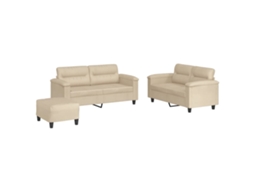 Sofa Set, Sofa Sets Vidaxl Creme Microfibra (n/a)