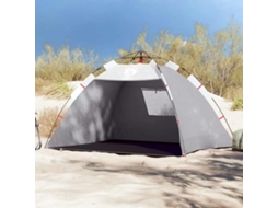 Vidaxl Tenda Praia 2 Pessoas Libertação Rápida Impermeável Cinzento