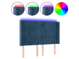 Led Headboard, Led Headboards Vidaxl Azul Veludo (147 X 16 X 118/128 Cm)