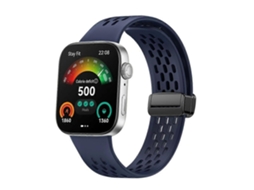 Pulseira De Silicone Com Fecho Magnético Preto Estilo Furo Xdfind Para Huawei Watch Fit4 Pro / Fit4 / Fit3