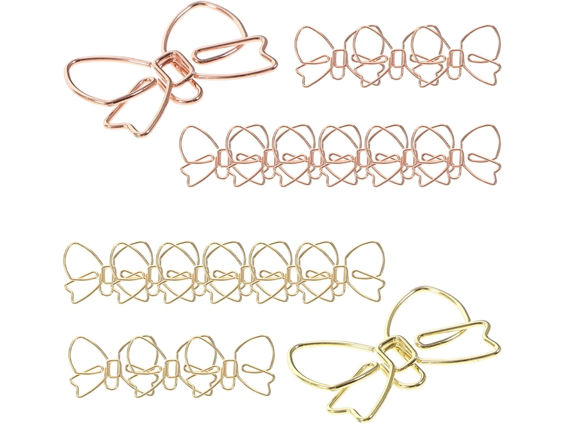 Clips de papel decorativos em formato de laço, 20 unidades, multiuso, para fotos e anotações, para mesa e escola.
