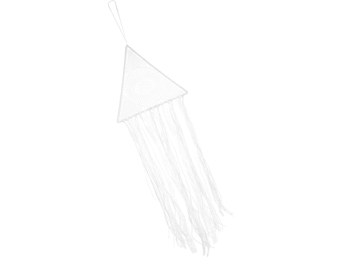 Hemoton Apanhador De Sonhos Triangular Olho Grego Branco, Macramê Feito À Mão Com Renda E Algodão, Decoração