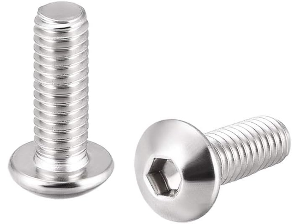 Parafusos de máquina com cabeça redonda e sextavada interna M4x12mm, pacote com 50 unidades em CHABERLU