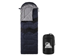 Saco De Dormir De Campismo Ml-design Para Adulto, Cor Azul Escuro 210 Cm, Com Manta 2 Em 1