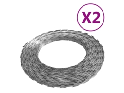 Conjunto 2 Arame Farpado Bto-22 VIDA XL Aço (100 m)