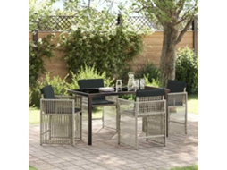 Vidaxl Conjunto de Jantar para Jardim 5 Pcs Cinzento claro Vime Pe