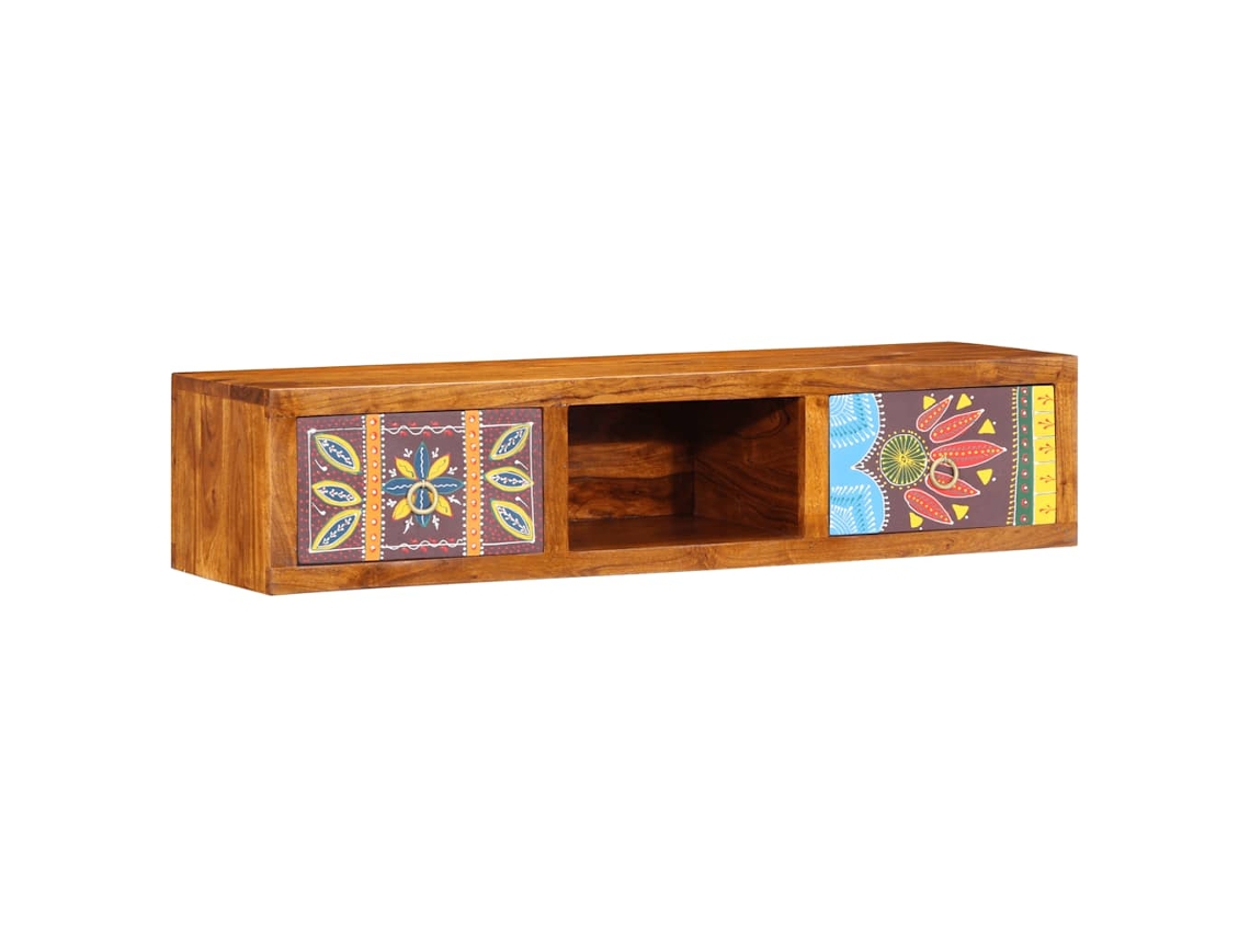 Wall-mounted Tv Cabinet, Wall-mounted Tv Cabinets Vidaxl Multicolor Madeira De Acácia