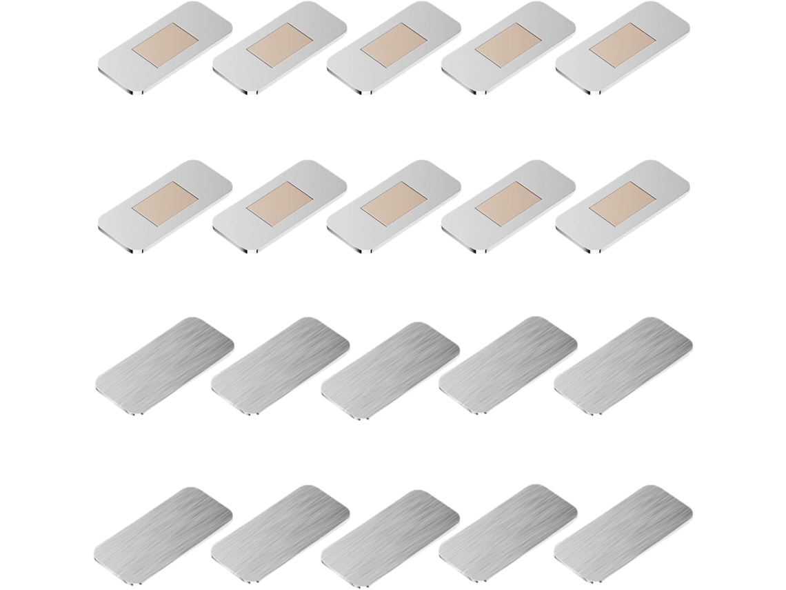 Conjunto de 10 datadores invisíveis para portas de armários de madeira e vidro.