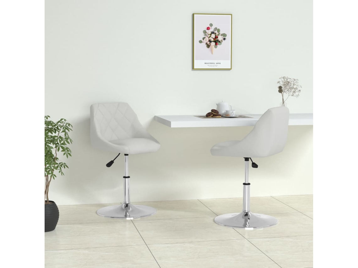 Vidaxl Cadeiras de Jantar 2 Pcs Couro Artificial Branco
