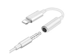 Adaptador de Fones Lightning para 3,5 Mm, Cabo de 8 Cm com Conector Niquelado AOZORZ