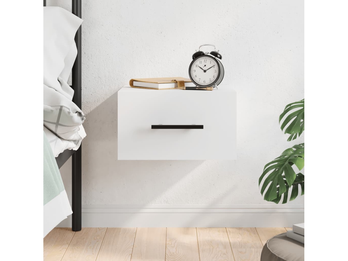 Vidaxl Mesa De Cabeceira Montagem Na Parede 35x35x20 Cm Branco