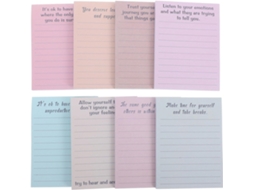 Bloco de notas adesivas estilo vintage para uso no escritório, com tinta e papel destacável, 8 blocos com 50 folhas cada.