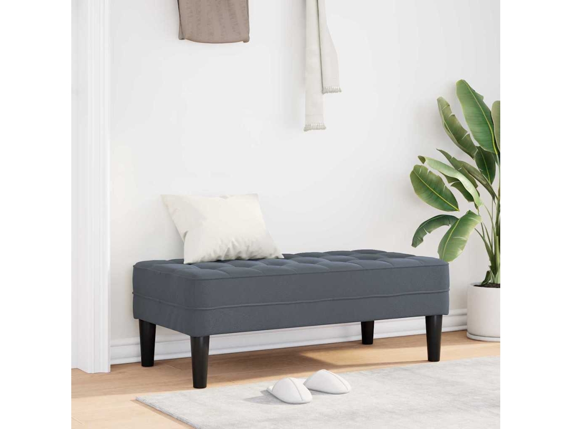 Vidaxl Banco Com Almofada Cinza Escuro 113 X 57 X 39 Cm Veludo
