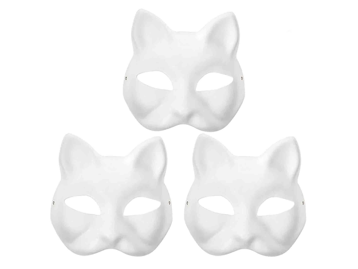 Peças Máscaras Brilhantes Para Máscaras De Gato Máscaras De Cosplay Máscara De Gato Sem Pintura Diy