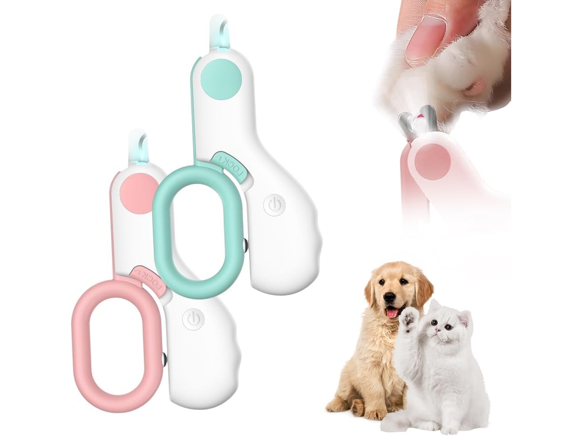 Cortador de unhas LED para animais de estimação
