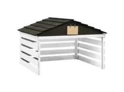 Vidaxl Abrigo De Cortador De Relva 78x74x54 Cm Abeto Preto E Branco