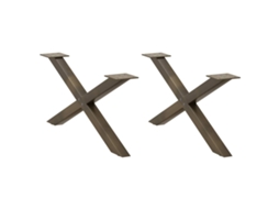Vidaxl Pés Para Mesa De Centro Em Formato De X, 2 Peças, Aço Natural, 70x(30-31) Cm, Aço