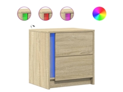 Bedside Cabinet, Bedside Cabinets Vidaxl Marrom Madeira Processada (n/a)