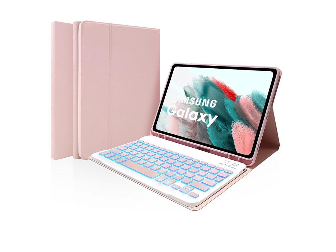 Capa Teclado CUICH para Samsung Galaxy Tab S8/S7 11 Polegadas com Teclado Bluetooth Backlight (Rosa) 