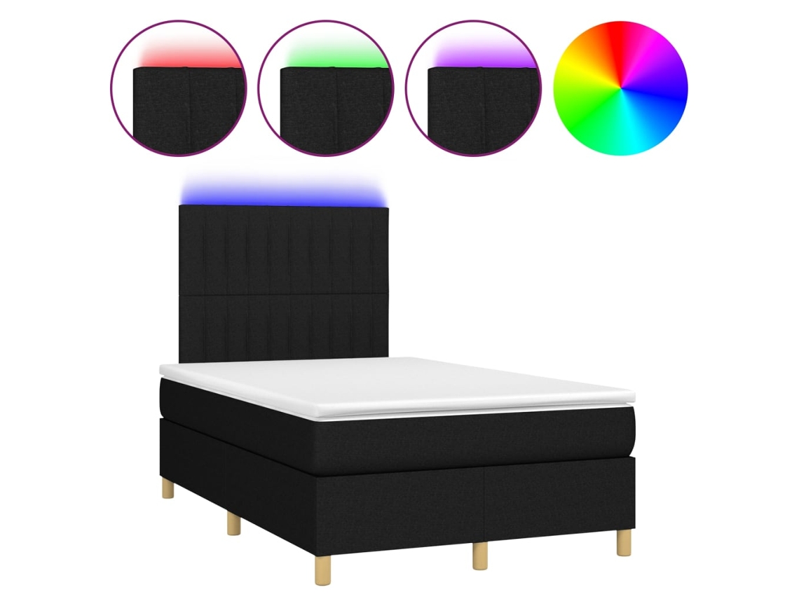 Box Spring Bed, Box Spring Beds Vidaxl Preto Tecido (120 X 200 Cm)