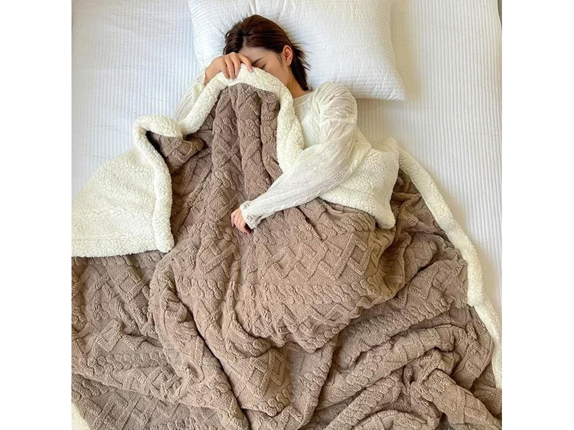Manta Macia para Cama e Sofá Quente de Flanela Lã Cordeiro Escritório com Ar Condicionado Cochilos, Macio, Que
