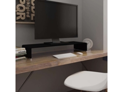 Vidaxl Suporte De Tv/monitores Em Vidro Preto 90x30x13 Cm