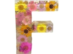 Luminária Noturna Floral Em Resina Com Flores Prensadas E Led