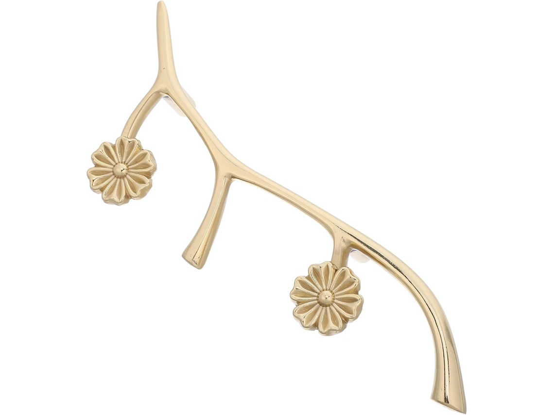 Puxador De Gaveta Em Latão Dourado Com Design Galhos E Detalhes Decorativos Delicados Para Gavetas Cômodas, Fácil