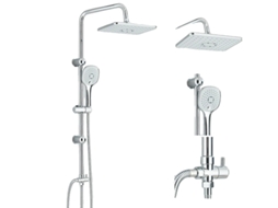 Conjunto De Torneira De Chuveiro De Banheiro Em Cromo, Design Contemporâneo, Altura Ajustável,chrome Oem