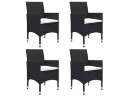 Maison Exclusive - 5 Pcs Conjunto De Jantar Para Jardim Preto