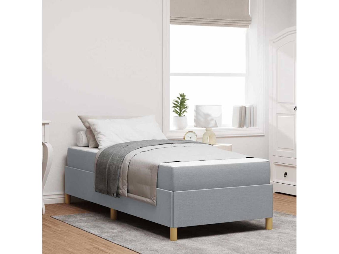 Vidaxl Estrutura Da Cama Cinzento-claro 90 X 200 Cm Tecido