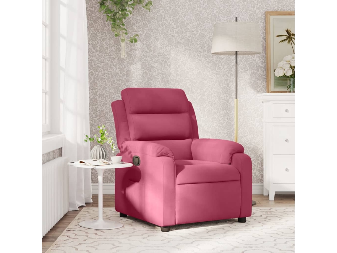 A Poltrona Reclinável Veludo Vermelho Tinto Wsd496545 Adorável Casa