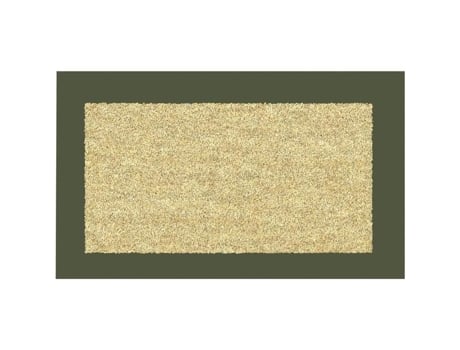 Id Mat 40x70 cm Coco Branqueado Borda Caqui Interior/Exterior Quente Idmat