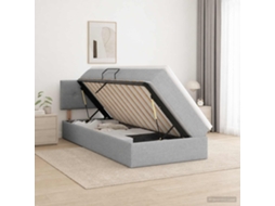 Vidaxl Cama Com Arrumação E Colchão Cinzento-claro 90 X 190 Cm Veludo